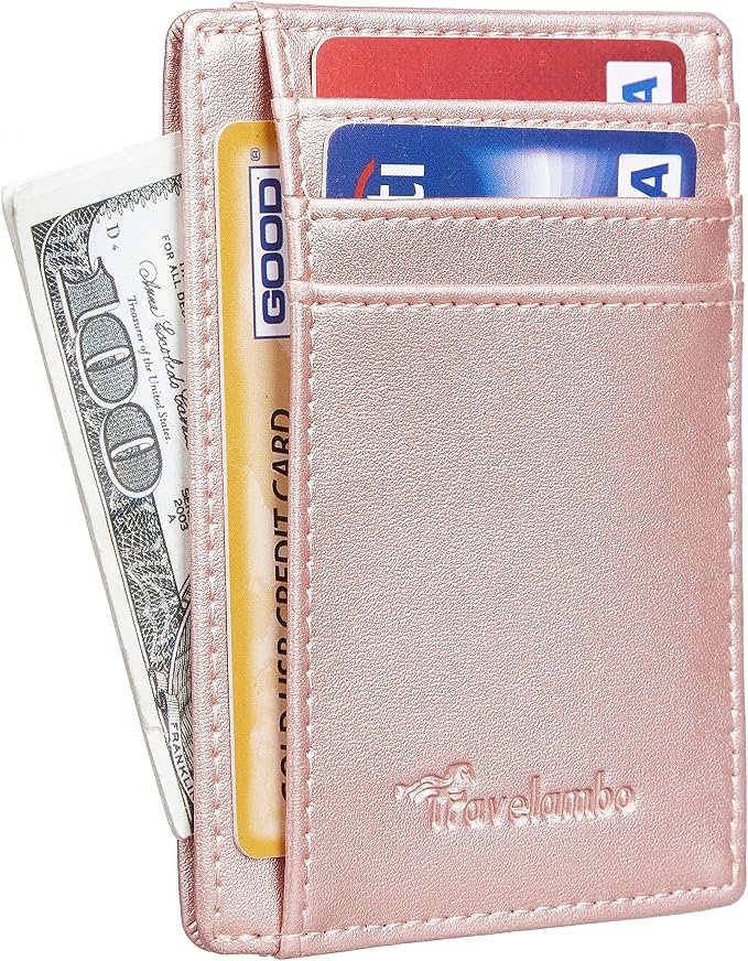 Travelambo Front Pocket Minimalist Leather Slim Wallet RFID Blocking Medium Size - Image 7