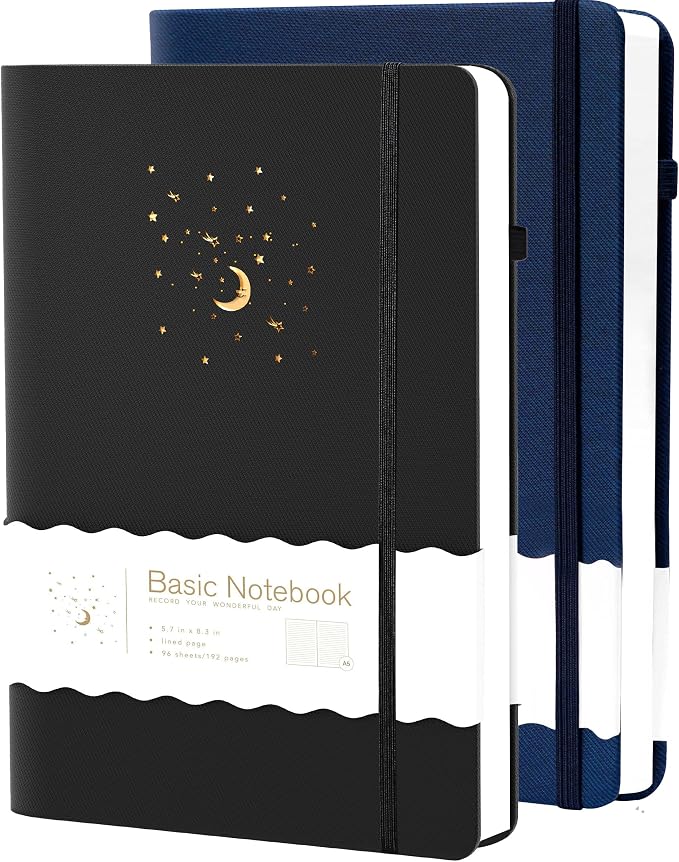 CAGIE 2 Pack Lined Journals Notebooks by CAGIE