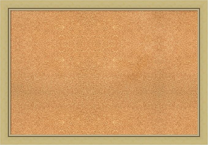 Amanti Art Natural Cork Board for Wall, 27x39 Vision Board with Gold Frame, Large Corkboard Office Decor for Home Organization, Casual Corkboard Pinboard to display items for home organization-DeskLoop Office