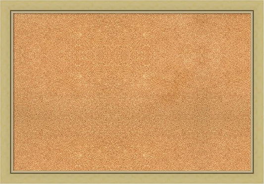 Amanti Art Natural Cork Board for Wall, 27x39 Vision Board with Gold Frame, Large Corkboard Office Decor for Home Organization, Casual Corkboard Pinboard to display items for home organization-DeskLoop Office