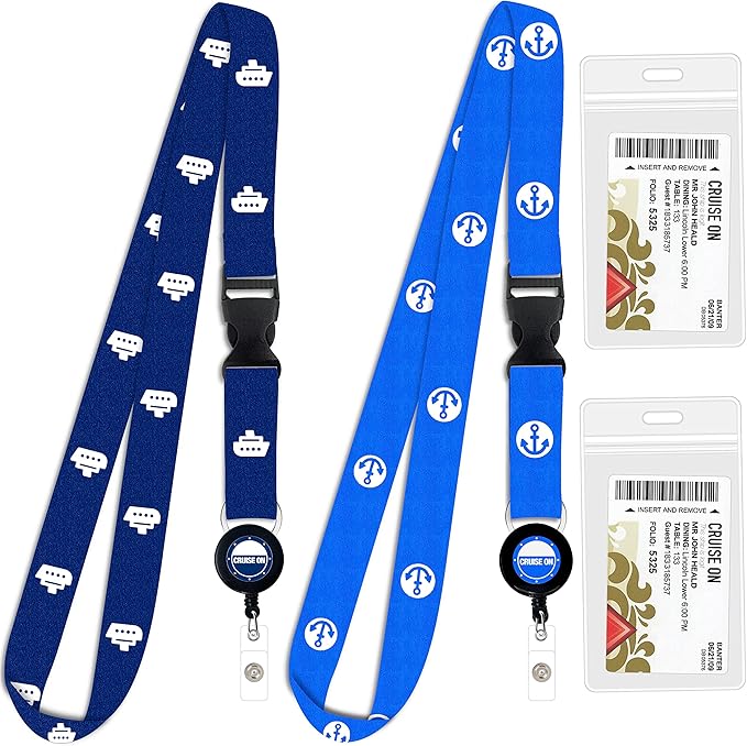 Cruise On Cruise Lanyard for Ship Cards – 2-Pack Retractable Badge & Waterproof by CruiseOn