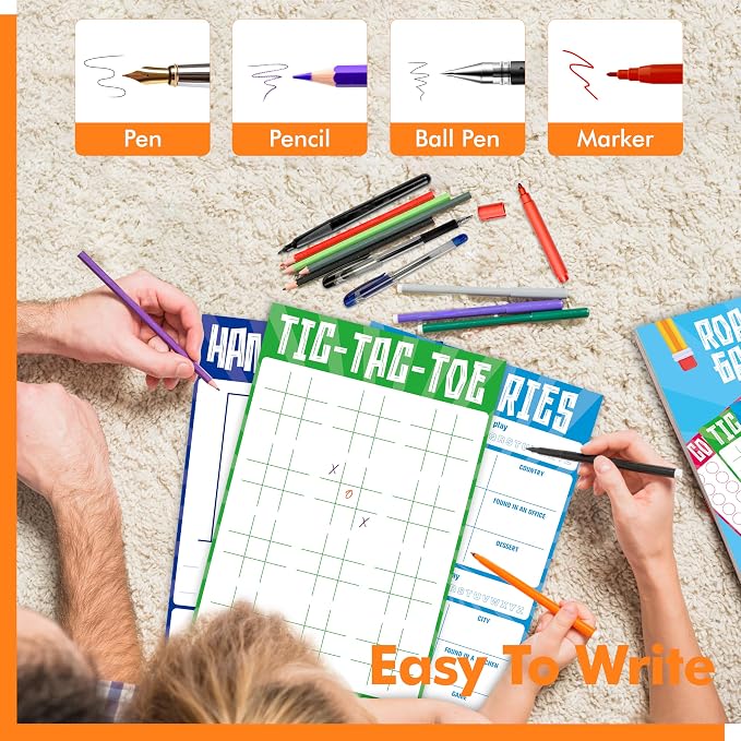 Gethelud 2 Pack Road Trip Game Pads, 10 Games, Pen Pencil Paper Game, Plane - Image 5