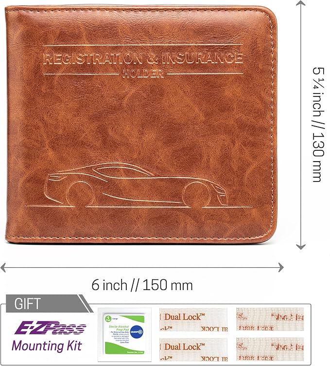 CANOPUS Car Registration and Insurance Holder, Magnetic Closure, Embossed Card - Image 6