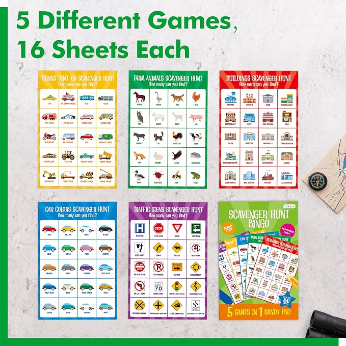 Road Trip Game Pad, 5 Games in 1, Pen Pencil Paper Game, Plane Trip/ Car - Image 3