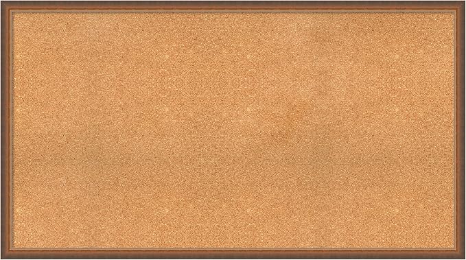 Amanti Art Natural Cork Board for Wall, 30x54 Vision Board with Bronze Frame, Oversize Corkboard Office Decor for Home Organization, Modern Corkboard Pinboard to Display Items for Home Organization-DeskLoop Office