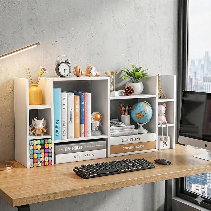 YIGANG Desk Shelf Organizer, 3-Tier Desktop Bookshelf - Image 2