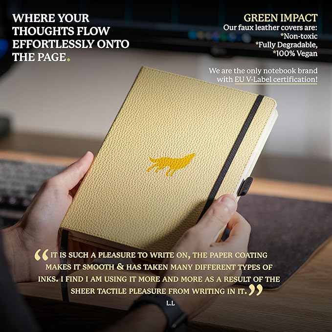 Dingbats A5 Wildlife Ruled Notebook Journal - Premium Vegan Leather Hardcover Executive Journal for Women & Men - Work, Note Taking, Writing & Travel-DeskLoop Office
