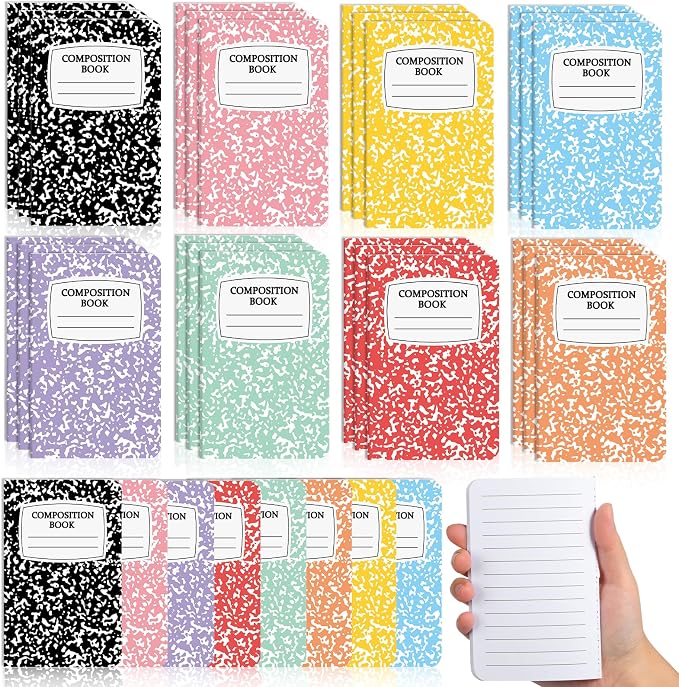 24 Pack Mini Composition Notebook Composition Books Bulk Back to School Gift by Naozinebi