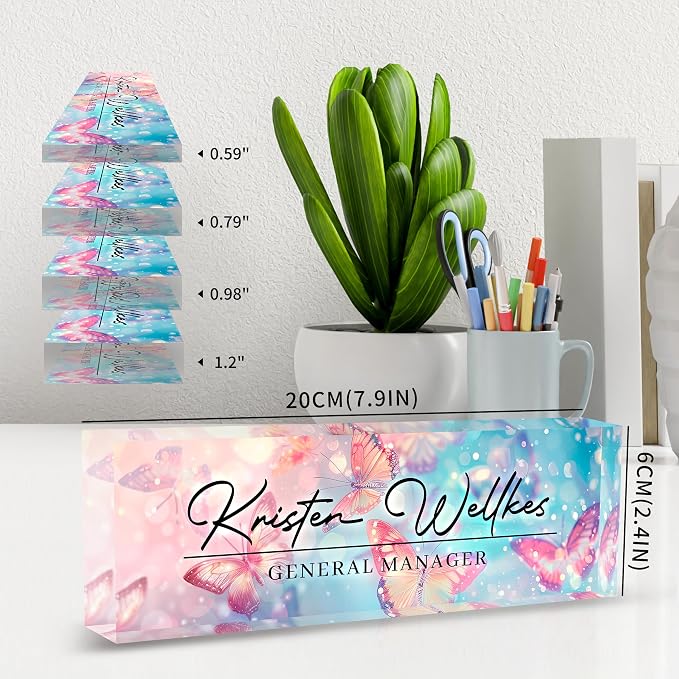 Acrylic Desk Name Plate Personalized, Office Desk Decor, Employee Appreciation - Image 3