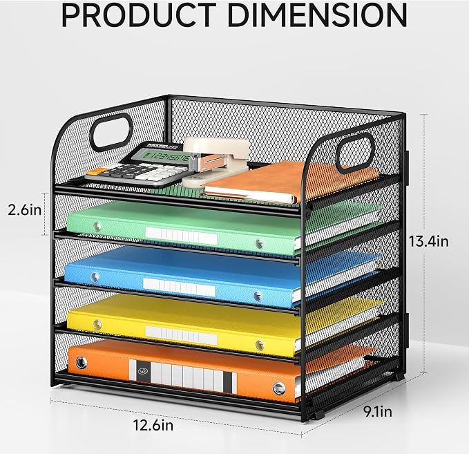 2 Pack 5-Tier Paper Organizer Letter Tray - Image 3