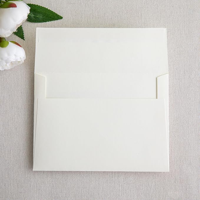 PONATIA 50 Pieces 5x7 Envelopes, Ivory A7 Envelopes Self Seal - Image 2