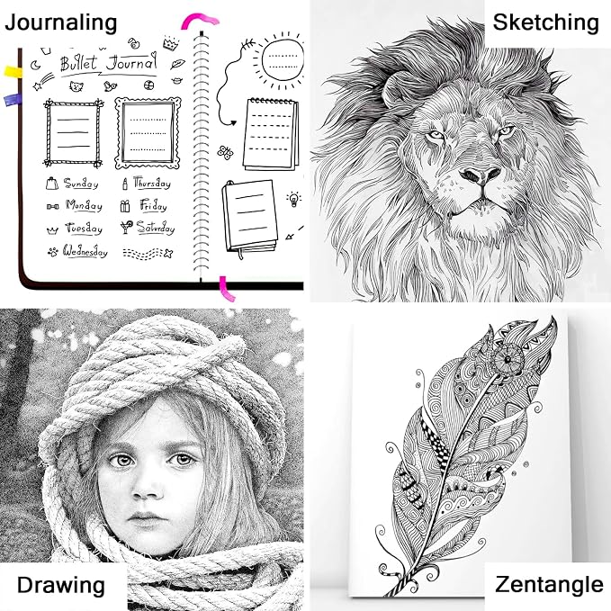 Muchcute Micro Fineliner Drawing Art Pens: 8 Black Fine Line Waterproof Ink Set - Image 6