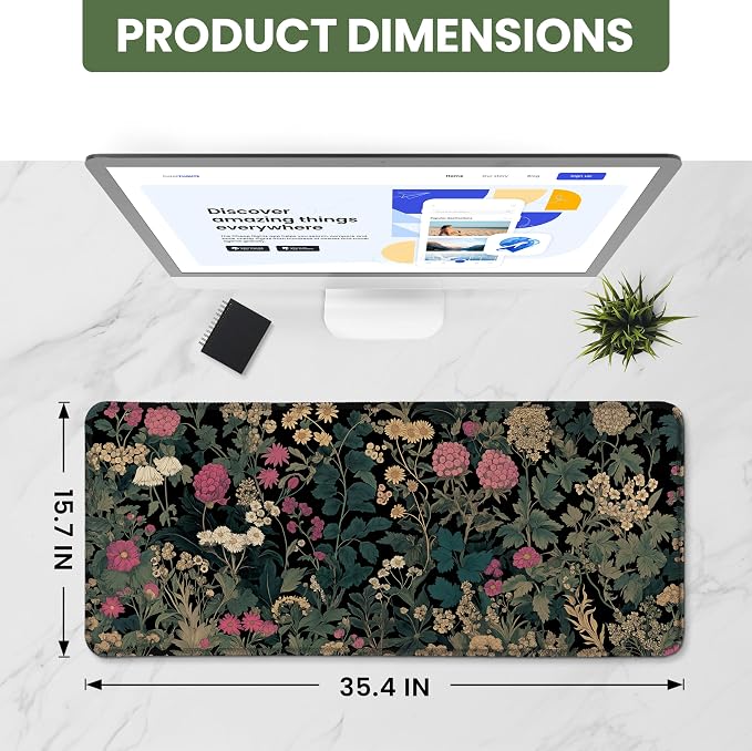 Aesthetic Desk Mat, Cute Vintage Garden Desk Pad Protector - Image 2
