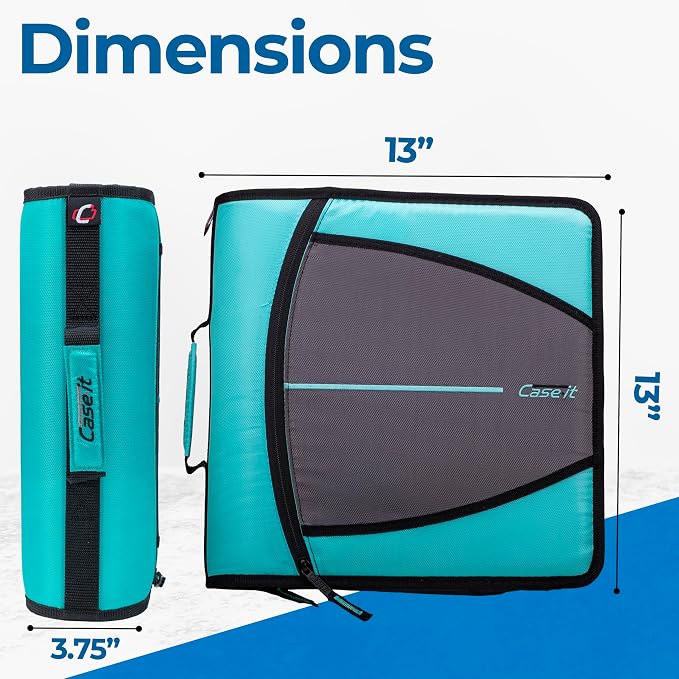 Case-it Mighty Zip Tab School Zipper Binder | 3-Inch O-Rings, 600-Sheet Capacity - Image 5