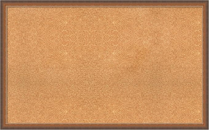 Amanti Art Natural Cork Board for Wall, 26x42 Vision Board with Bronze Frame, Large Corkboard Office Decor for Home Organization, Modern Corkboard Pinboard to Display Items for Home Organization in-DeskLoop Office