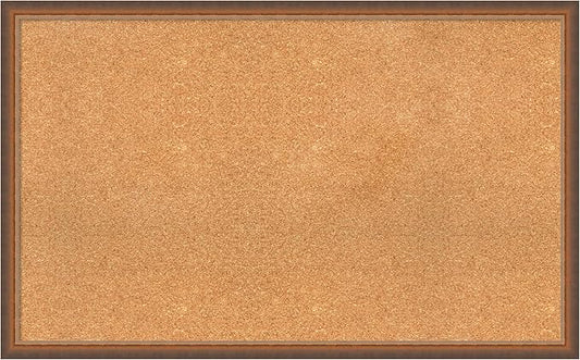 Amanti Art Natural Cork Board for Wall, 26x42 Vision Board with Bronze Frame, Large Corkboard Office Decor for Home Organization, Modern Corkboard Pinboard to Display Items for Home Organization in-DeskLoop Office