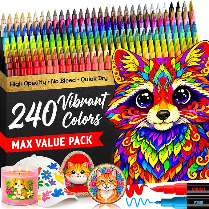 ARTISTRO 240 Acrylic Paint Markers by ARTISTRO
