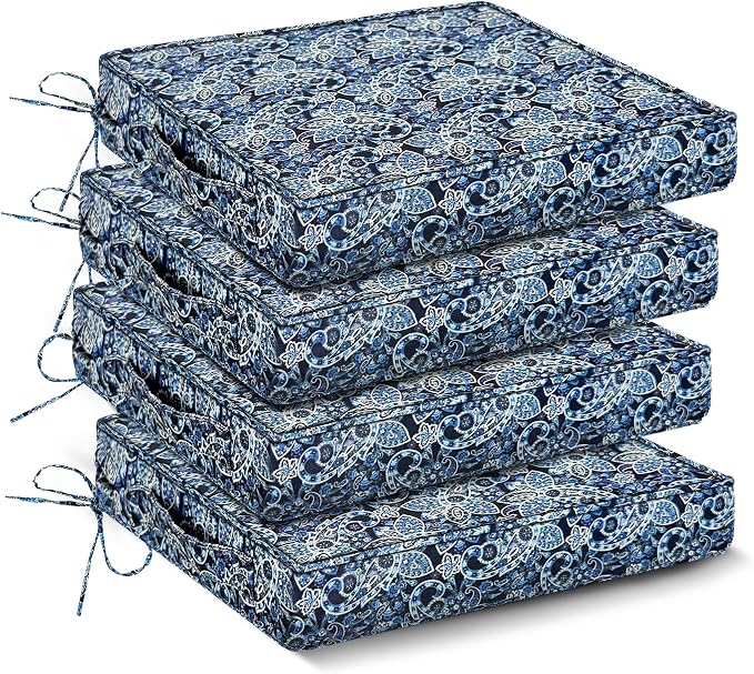 IPYNBAP Outdoor Chair Cushions Set of 4 -Waterproof Outdoor Seat Cushions by IPYNBAP