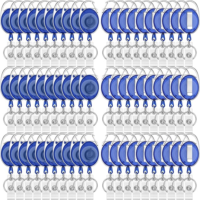 Honoson 50 Pcs Heavy Duty Retractable Badge Reels Batch ID Badge Holder by Honoson