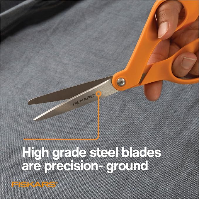 Fiskars Petite Original Orange-Handled Scissors, Crafting and Sewing Stainless - Image 3