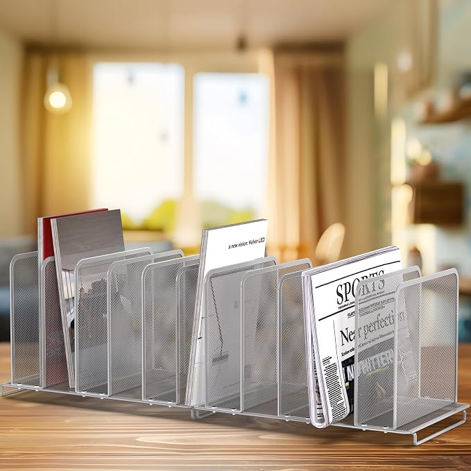 Simple Houseware 5 Section Upright File Sorter Organizer - Image 5