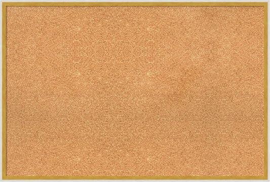 Amanti Art Natural Cork Board for Wall, 25x37 Vision Board with White Frame, Large Corkboard Office Decor for Home Organization, Modern Corkboard Pinboard to Display Items for Home Organization in-DeskLoop Office