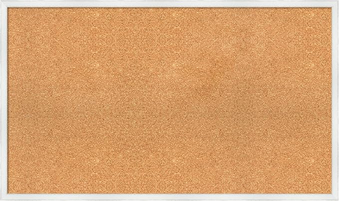 Amanti Art Natural Cork Board for Wall, 23x39 Vision Board with White Frame, Large Corkboard Office Decor for Home Organization, Country Rustic Corkboard Pinboard to Display Items for Home-DeskLoop Office