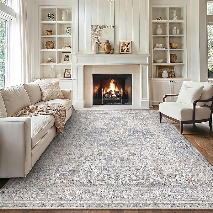 GENIMO 8x10 Area Rugs for Living Room, Machine Washable Non Slip Vintage Retro by GENIMO