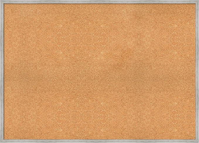 Amanti Art Natural Cork Board for Wall, 31x43 Vision Board with White Frame, Oversize Corkboard Office Decor for Home Organization, Cottage Corkboard Pinboard to Display Items for Home Organization-DeskLoop Office