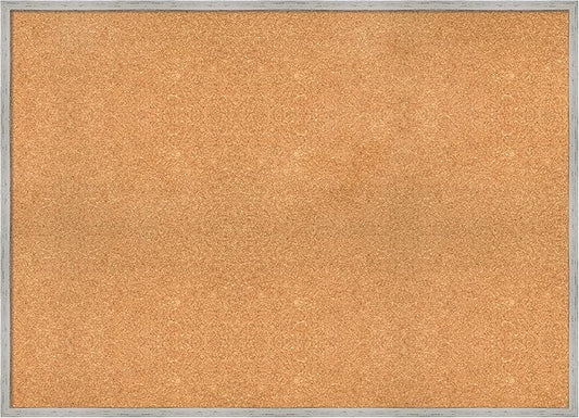 Amanti Art Natural Cork Board for Wall, 31x43 Vision Board with White Frame, Oversize Corkboard Office Decor for Home Organization, Cottage Corkboard Pinboard to Display Items for Home Organization-DeskLoop Office