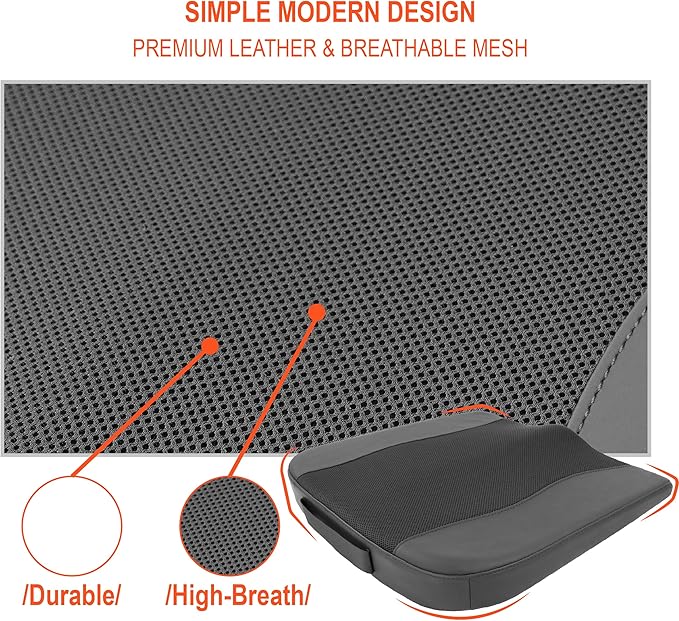 Car Seat Cushion, Comfort Memory Foam Car Cushions for Driving - Sciatica & Lower Back Pain Relief, Driver Seat Pillow for Auto, Office Chair, Wheelchair - Obsidian Speck Black-DeskLoop Office