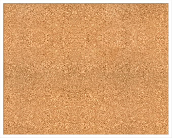 Amanti Art Natural Cork Board for Wall, 33x41 Vision Board with White Frame, X-Large Corkboard Office Decor for Home Organization, Modern Corkboard Pinboard to Display Items for Home Organization in-DeskLoop Office