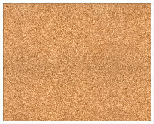 Amanti Art Natural Cork Board for Wall, 33x41 Vision Board with White Frame, X-Large Corkboard Office Decor for Home Organization, Modern Corkboard Pinboard to Display Items for Home Organization in-DeskLoop Office