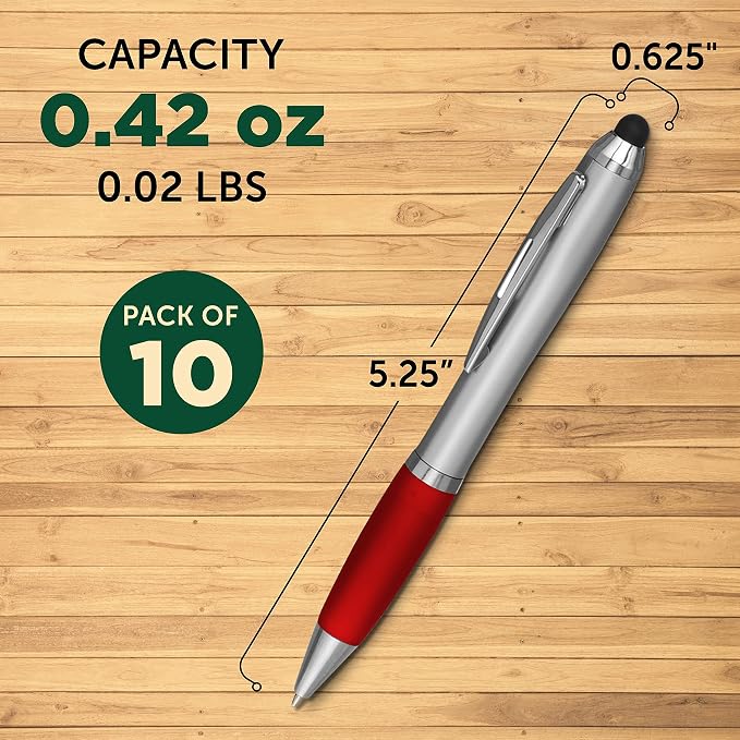 DISCOUNT PROMOS Stylus Ballpoint Pens Set of 10, Bulk Pack - Image 5