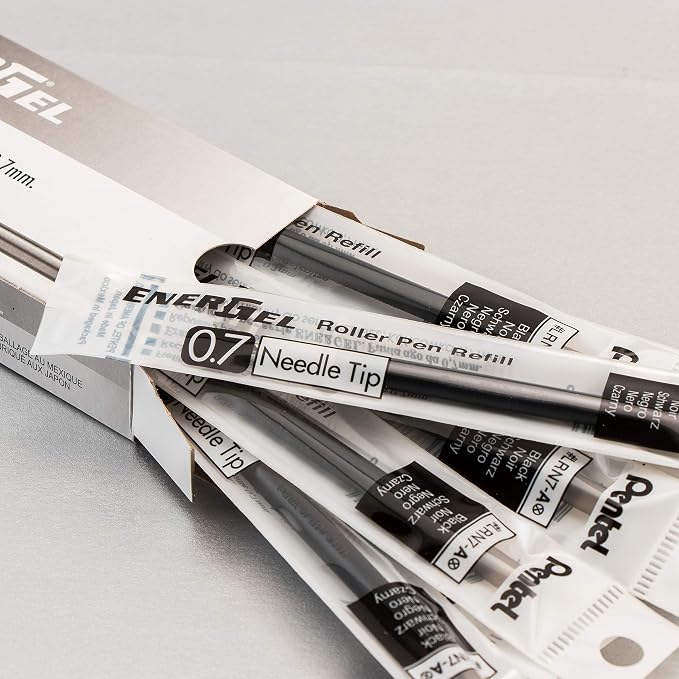 Pentel Refill Ink for EnerGel Liquid Gel Pen, Medium Line, Needle Tip, Box of 12 - Image 2