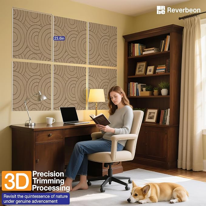 Reverbeon 6 PCS Acoustic Panels, 23.6x23.6 Inch Sound Absorbing Panels - Image 6