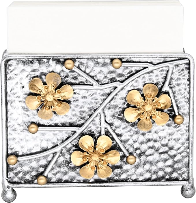 OwlGift Sakura Napkin Holder, Cherry Blossom Design Metal Freestanding Tissue - Image 2