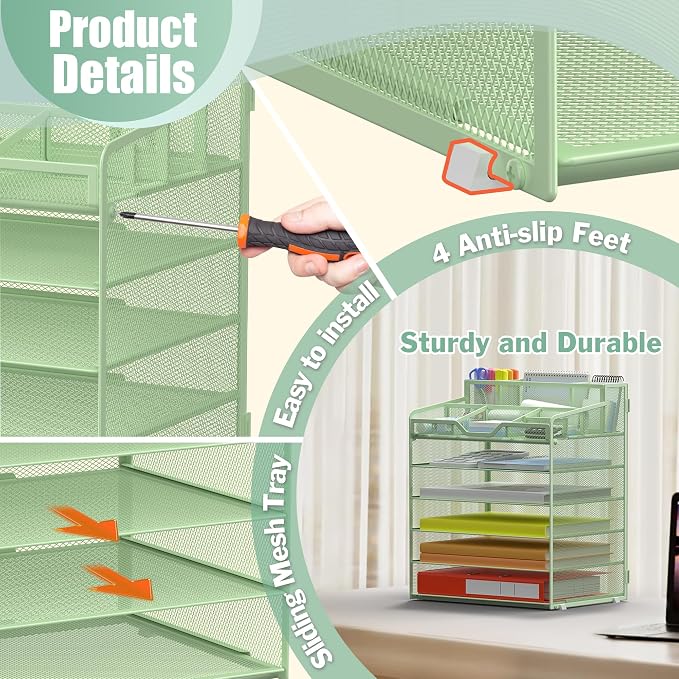 Docnest 6 Tier Mesh Desk Organizer - Image 5