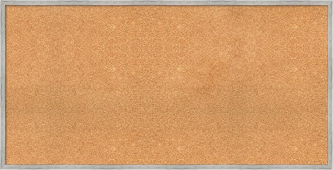 Amanti Art Natural Cork Board for Wall, 25x49 Vision Board with White Frame, Oversize Corkboard Office Decor for Home Organization, Cottage Corkboard Pinboard to Display Items for Home Organization-DeskLoop Office