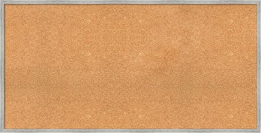 Amanti Art Natural Cork Board for Wall, 25x49 Vision Board with White Frame, Oversize Corkboard Office Decor for Home Organization, Cottage Corkboard Pinboard to Display Items for Home Organization-DeskLoop Office