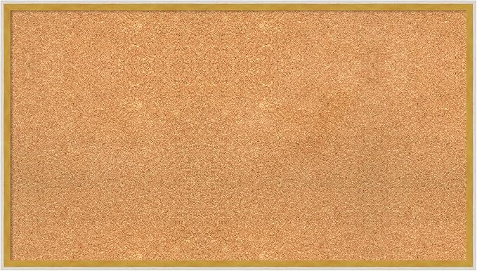 Amanti Art Natural Cork Board for Wall, 21x37 Vision Board with White Frame, Large Corkboard Office Decor for Home Organization, Modern Corkboard Pinboard to Display Items for Home Organization in-DeskLoop Office