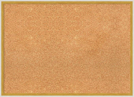 Amanti Art Natural Cork Board for Wall, 21x29 Vision Board with White Frame, Medium Corkboard Office Decor for Home Organization, Modern Corkboard Pinboard to Display Items for Home Organization in-DeskLoop Office