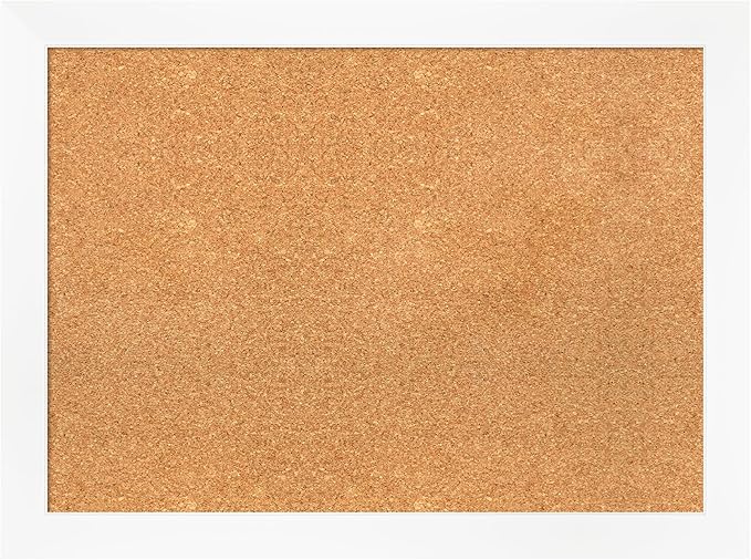 Amanti Art Natural Cork Board for Wall, 23x31 Vision Board with White Frame, Medium Corkboard Office Decor for Home Organization, Modern Corkboard Pinboard to Display Items for Home Organization in-DeskLoop Office