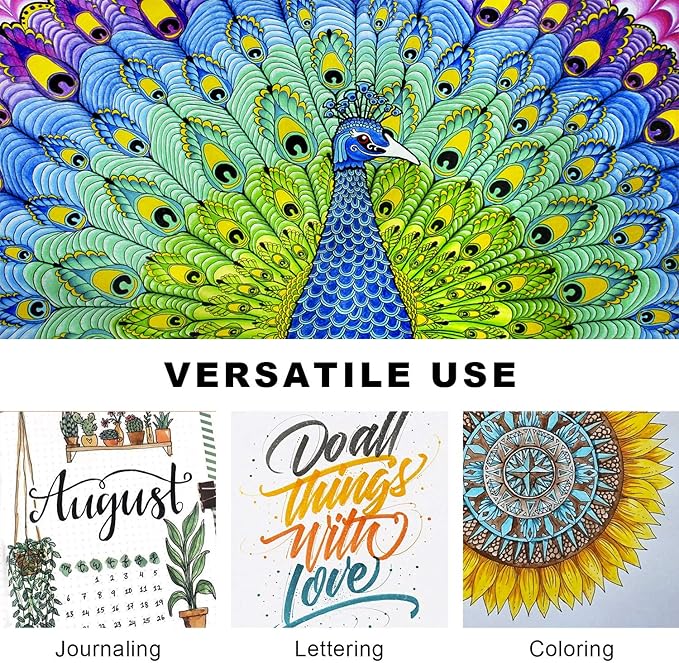 Dual Brush Marker Pens,24 Colored Markers,Fine Point and Brush Tip for Kids Adult Coloring Books Bullet Journals Planners,Note Taking Coloring Writing-DeskLoop Office