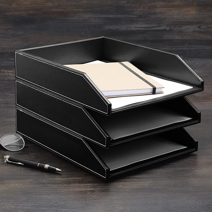 Gallaway Leather Letter Tray Organizer - Image 2