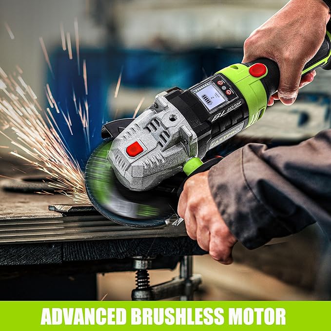 FASTPRO 20V Cordless Angle Grinder, 4-1/2 inch Cut-off Tool with Brushless Motor and 4.0 Ah Battery, Including 10PCS Flap Disc & 5PCS Cutting Wheels-DeskLoop Office