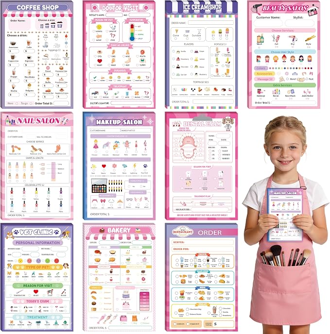 TICIAGA Kids Pretend Play Notepads by TICIAGA