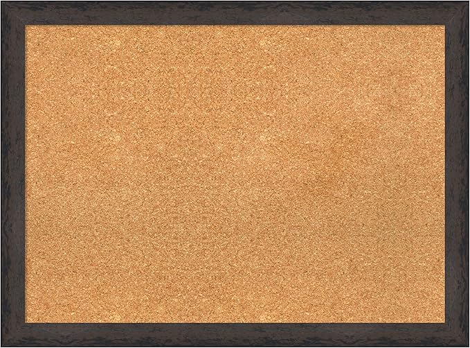 Amanti Art Natural Cork Board for Wall, 23x31 Vision Board with Black Wood Frame, Medium Corkboard Office Decor for Home Organization, Modern Contemporary Corkboard Pinboard to display items for home-DeskLoop Office