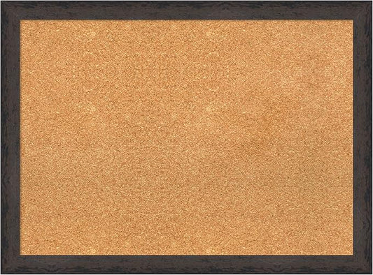 Amanti Art Natural Cork Board for Wall, 23x31 Vision Board with Black Wood Frame, Medium Corkboard Office Decor for Home Organization, Modern Contemporary Corkboard Pinboard to display items for home-DeskLoop Office