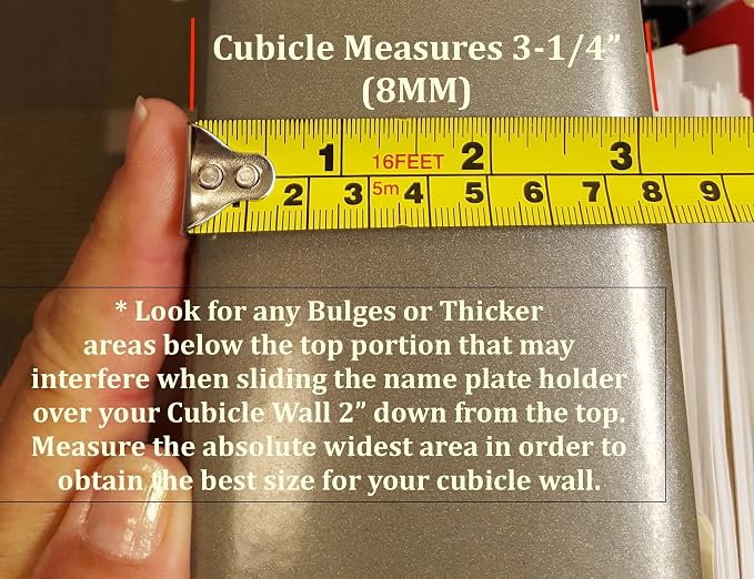 Plastic Products Mfg Single-Sided Cubicle Name Plates 8-1/2" Wide x 2-1/2" high - Image 5